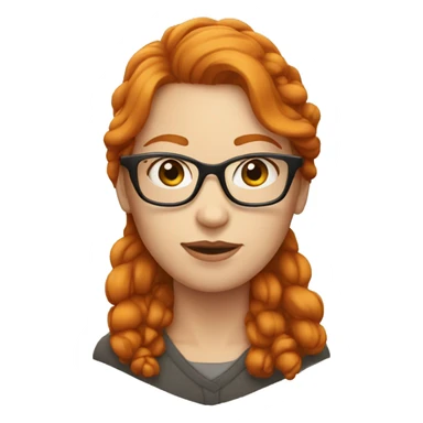 Woman ginger head with glasses sticker