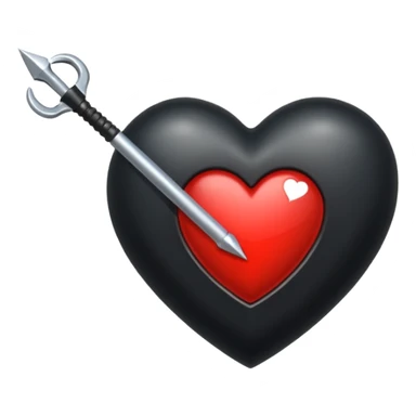 Corazón negro con una flecha sticker