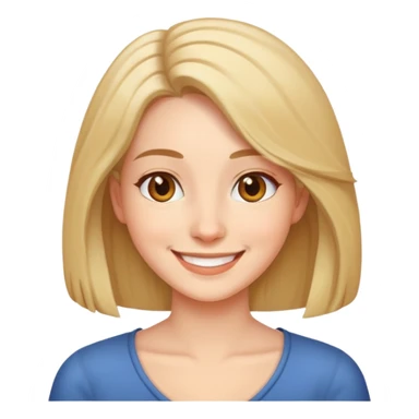 A woman with shoulder length hair, smiling warmly sticker