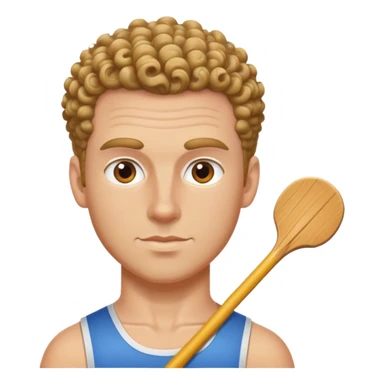 white male swift rower with curly hair slick back  sticker