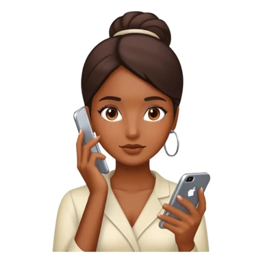 Brown hair girl glass skin skincare on using phone cai sticker