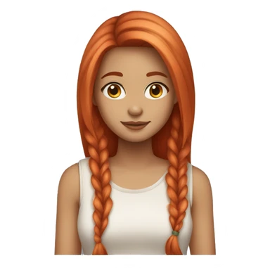 YOUNG LADY, LIGHT SKIN TONE,LARGE RED HAIR, STRAIGHT HAIR sticker