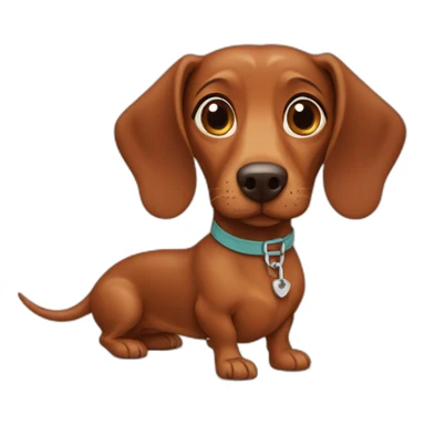 brown weiner dog sticker