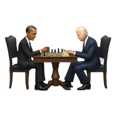 Obama, Donald Trump and Joe Biden playing chess sticker