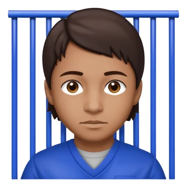 Dre from Lockdown with dre skin, brown eyes, dark brown hair , cobalt blue inmate outfit  sticker