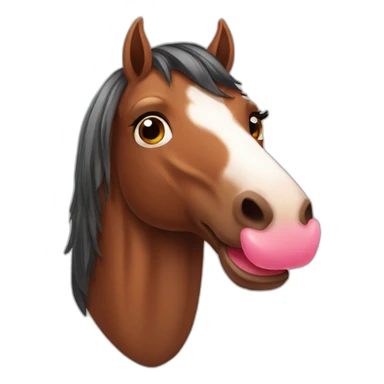 Horse red with tongue sticker