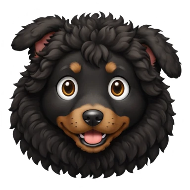 mediem black curly dog sticker