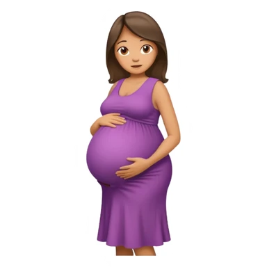 heavily pregnant woman with very very large overdue  quadruplets belly sticker