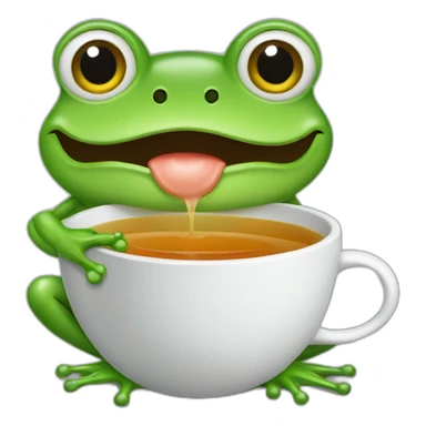 frog drink tea sticker