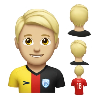 Blond Footballer with number 18 in red kit  sticker