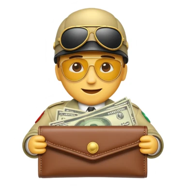 Aviator money emoji, wallet full of cash, casino vibe, premium 3D emoji style, clean, no background
 sticker