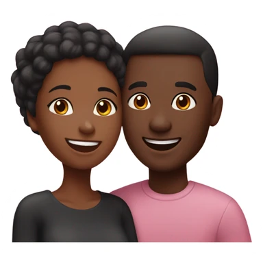happy couple in pink background black girl  sticker