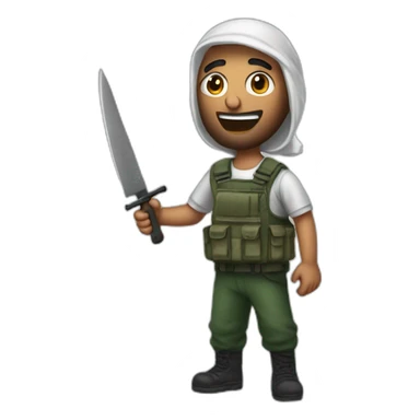 Palestina guy with knife sticker