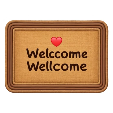 Doormat with welcome  sticker