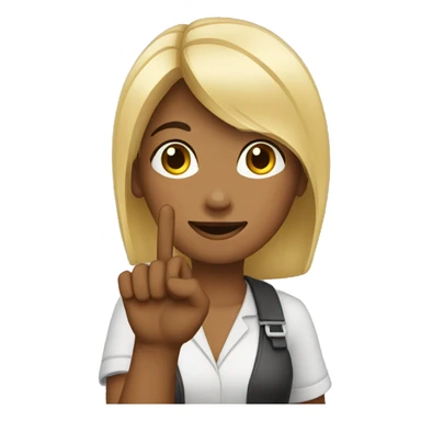 A Girl trader showing 3 fingers sticker