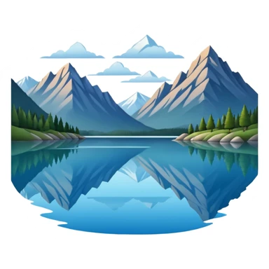 Lake with mountains  sticker