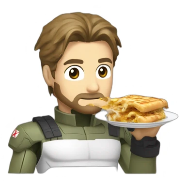 Croatian Solid Snake from Metal Gear Solid eating burek sticker