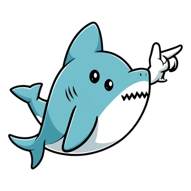 shark giving middle finger sticker