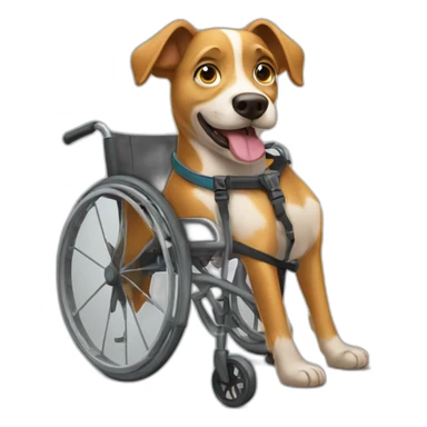 street dog in wheelchair sticker