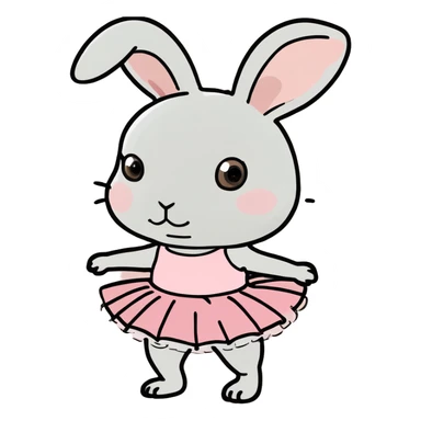 Bunny wearing a tutu sticker