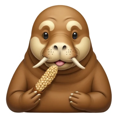 Walrus holding peanuts sticker