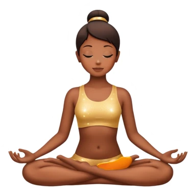 silhouette in lotus pose with sparkles sticker