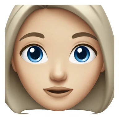 Brunette white girl with blue eyes  sticker