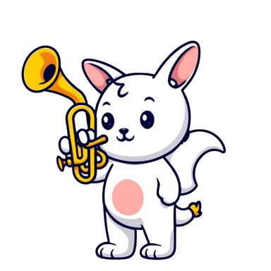Cute creature with trumpet-shaped ears sticker