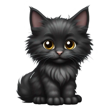 Black Maine coon kitten sticker