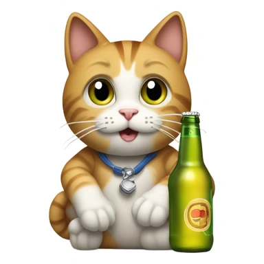 Cat with a beer sticker