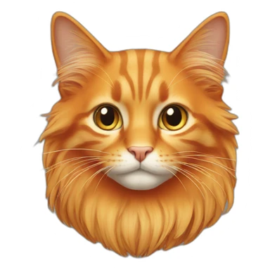 orange cat with long hair sticker