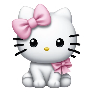 hello kitty with a light pink bow sticker