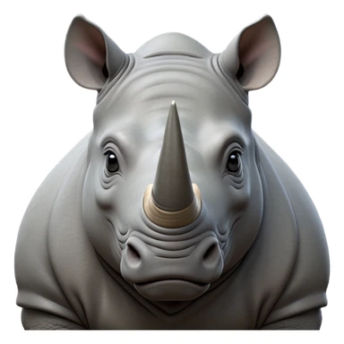 cinematic-noble-rhinoceros-portrait-emoji,-poised,-with-a-massive,-powerful-build-and-a-thick,-hide-of-slate-gray,-deep-set-soulful-piercing-eyes,-simplified-yet-sharp-and-sophisticated-features,-highly-detailed, with large black eyes, szoomed out showing houlders sticker