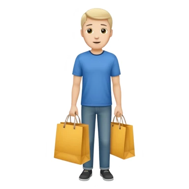 a white man with clothing shopping bag sticker