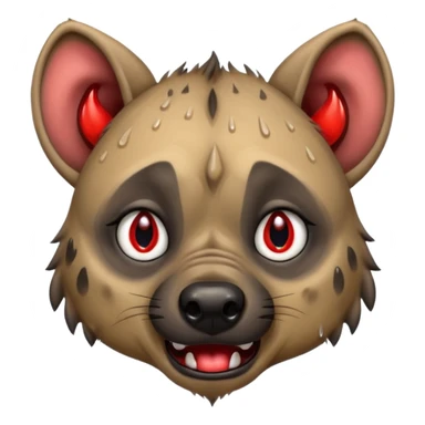 Crying hyena with red eyes on on eyeball MKAE IT CRY SUPER HARD make it cry tears sticker