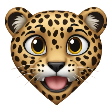 leapord heart sticker