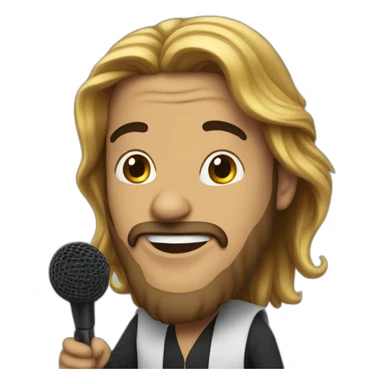 Arabic standup comedian with mic long hair  sticker