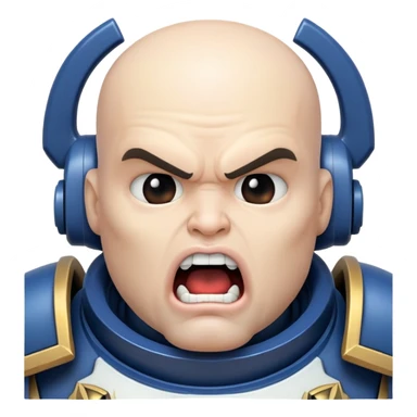 curious space marine with open mouth and curious look sticker