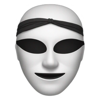 one black and white mask sticker