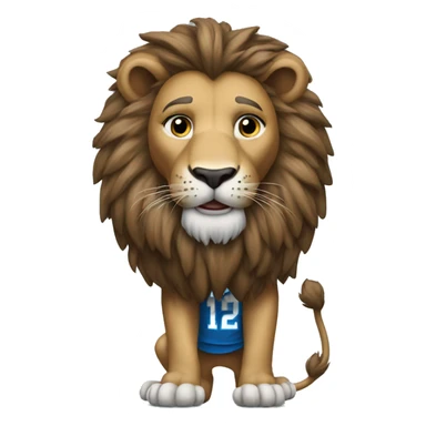 A lion wearing a Detroit Lions jersey  sticker