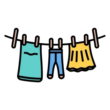 clothes hanging on laundry line sticker