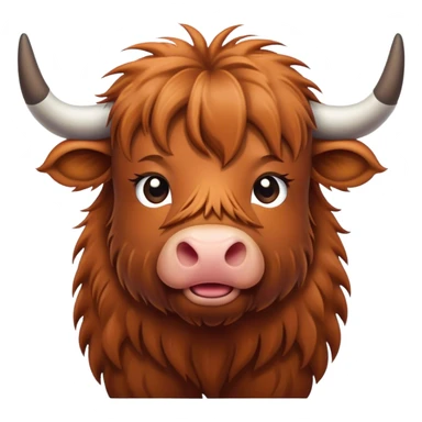 Cute highland cow sticker