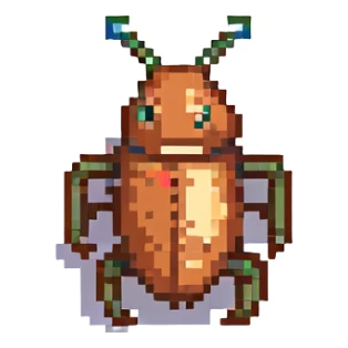 Tiny bug (cockroach) partying sticker