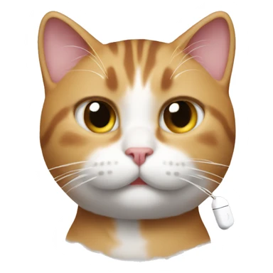 cat wearing airpods pro sticker