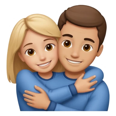 Texte ´Gros câlin’, en dessous un homme serre sa sœur dans ses bras sticker