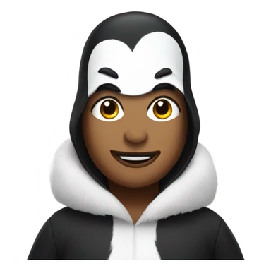 kelly's face in a penguin costume sticker