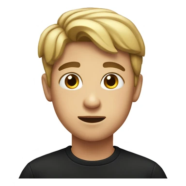 serious boy in black shirt sticker