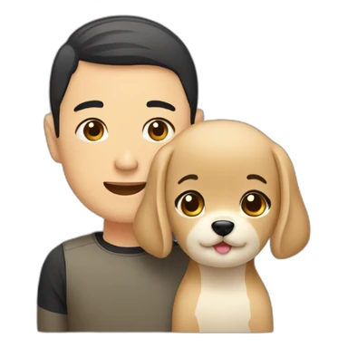 asian couple with labrador sticker