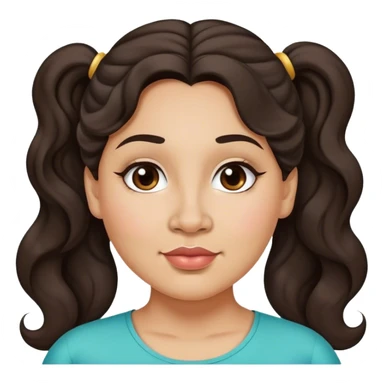  plus size light skin latino women with wavy dark hair in pony tail flat wide nose  sticker