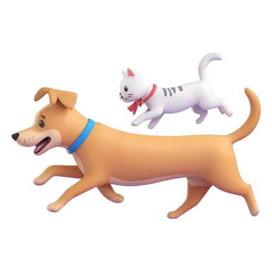 dog chasing cat sticker